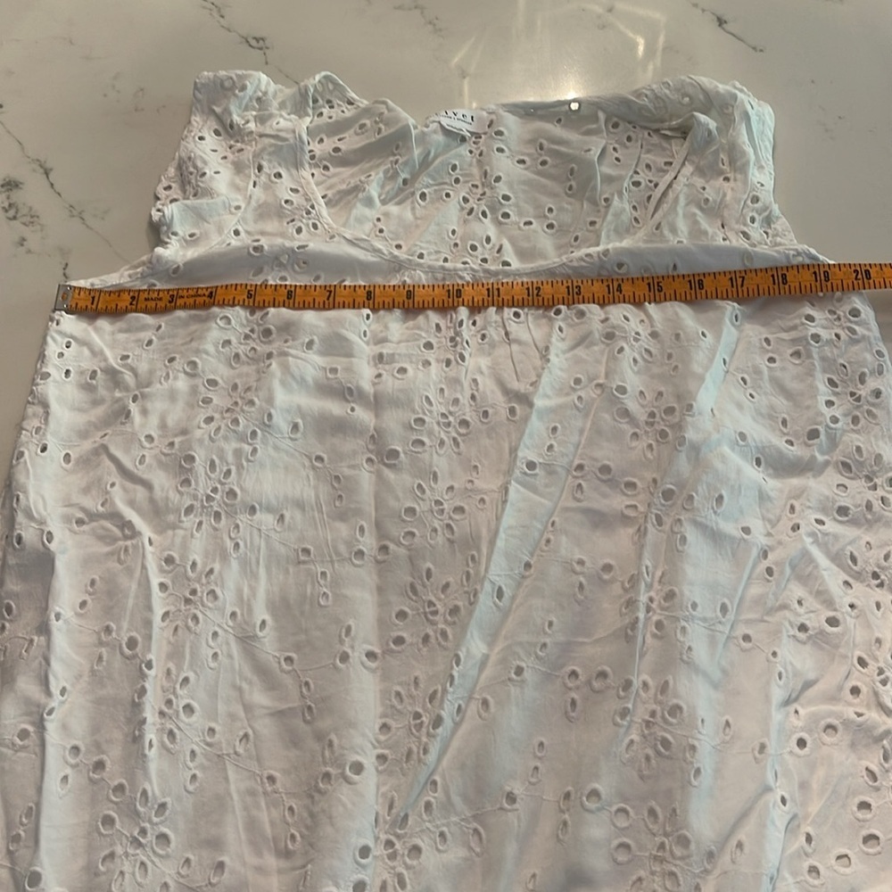 White Flowy Eyelet Dress with Slip by Velvet Graham & Spencer - Picture 8 of 10